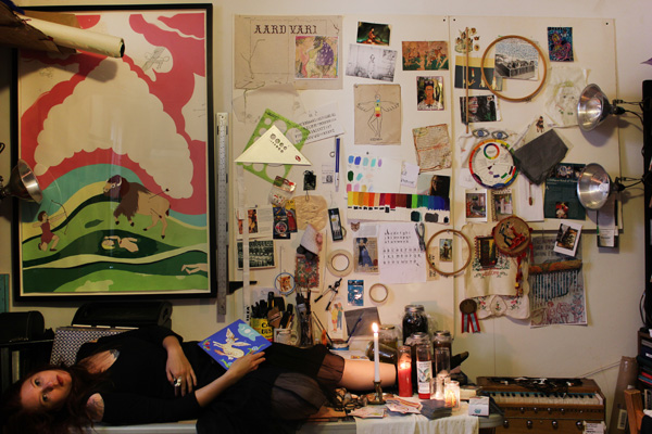 Rebecca Schoenecker in her studio