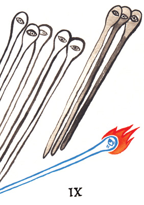 LEYEWEYE Tarot Card Nine of Wands